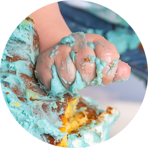 Cake Smash one year jongen blauw tips foto studio schoonmaken