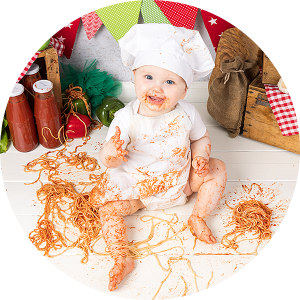 Spaghetti Smash 1 jaar baby fotoshoot 737