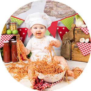 Spaghetti Smash 1 jaar baby fotoshoot alternatief Cake Smash Noord Brabant