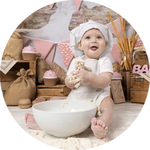 Bakkerij bloem Cake Smash alternatief fotograaf idee meisje